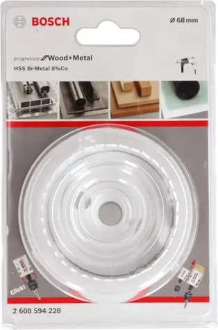 BOSCH 2608594228 / Děrovka na dřevo a kov / BiM / Pracovní délka 44 mm / Průměr 68 mm 