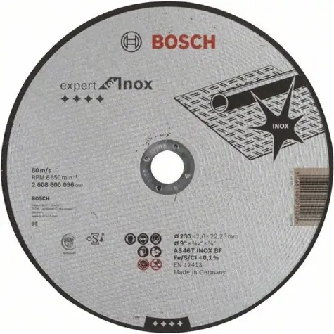 BOSCH 2608600096 / Řezací kotouč na kov a ocel / Průměr 230 x 22.23 mm / Šířka řezu 2.0 mm