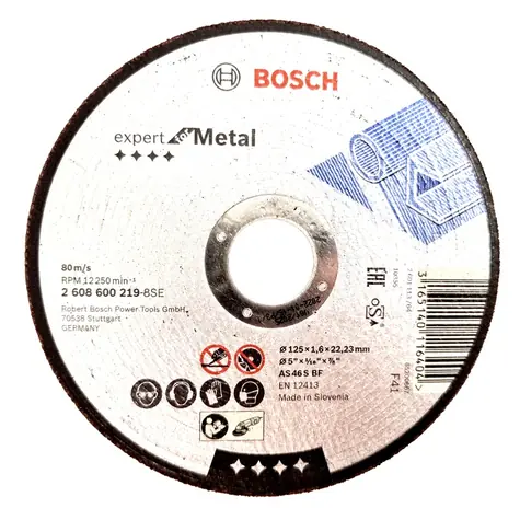 BOSCH 2608600219 / Řezací kotouč na kov / Průměr 125 x 22.23 mm / Šířka řezu 1.6 mm