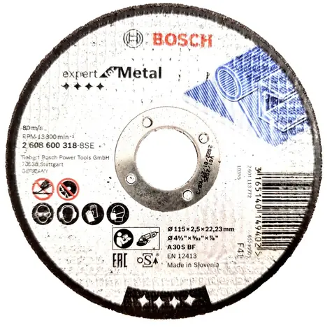 BOSCH 2608600318 / Řezací kotouč na kov / Průměr 115 x 22.23 mm / Šířka řezu 2.5 mm