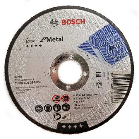 BOSCH 2608600394 / Řezací kotouč na kov / Průměr 125 x 22.23 mm / Šířka řezu 2.5 mm