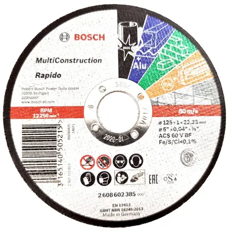 BOSCH 2608602385 / Víceučelový řezací kotouč / Průměr 125 x 22.23 mm / Šířka řezu 1 mm