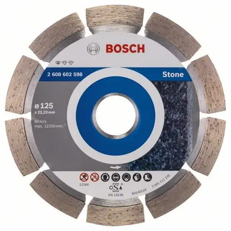 BOSCH 2608602598 / Diamantový řezací kotouč na kámen / Průměr 125 x 22.23 mm / Šířka řezu 1.6 mm