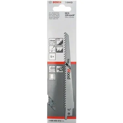 BOSCH 2608650673 / Pilový list na dřevo / HCS / Délka 150 mm / Rozteč 4.3 mm