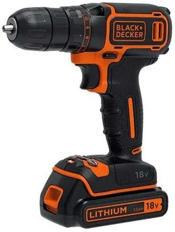 Black&Decker BDCDC18KB / Aku Vrtačka / 18V / 2x1.5Ah / 10mm sklíčidlo / 650 ot-min / 30 Nm