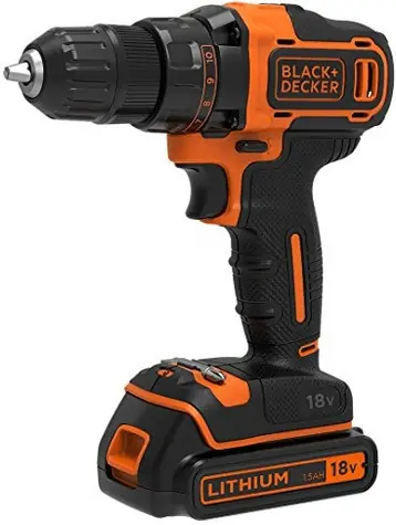 Black&Decker BDCDD186KB-QW / Aku Vrtačka / 18V / 2x1.5Ah / 10mm sklíčidlo / 1400 ot-min / 40 Nm