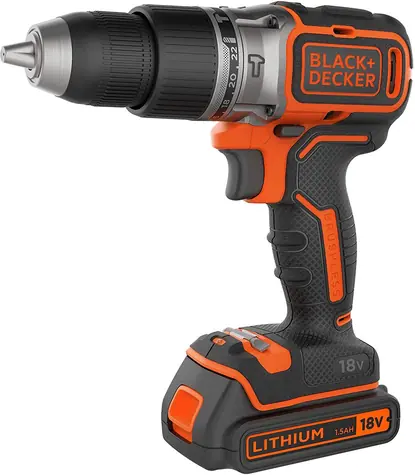 Black&Decker BL188KB / Aku Příklepová vrtačka / 18V / 2x1.5Ah / 13mm sklíčidlo / 1650 ot-min / 28.050 příklepů-min