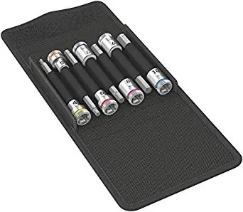 WERA 8740 B HF 1 / sada zástrčných nástavců Zyklop pro šrouby s vnitřním šestihranem / s přidržovací funkcí / 3|8