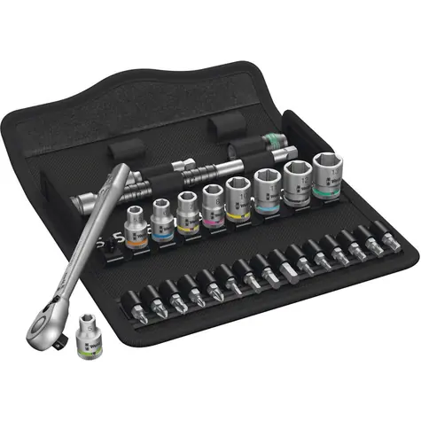 WERA 8100 SA 8 / Ráčnová sada Zyklop Metal / přepínací páčka / upínací část 1/4