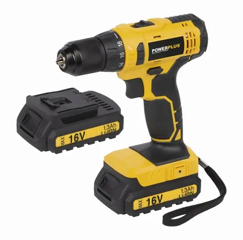 PowerPlus POWX00425 / Aku Vrtací šroubovák / 16V / 2x1.3Ah / 10mm sklíčidlo / 1.400 ot-min / 30 Nm