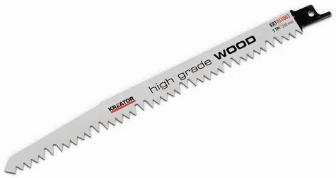 KREATOR KRT031003 / Pilový plátek pro ocasovou pilu na dřevo / Délka čepele 230 mm / 5 TPI / 2 ks