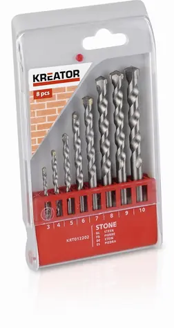 KREATOR KRT012202 / Sada vrtáků do zdiva / Průměr 3-10 mm / 8 ks