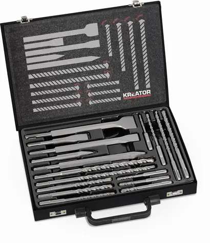 KREATOR KRT012801 / Sada SDS Plus vrtáků a sekáčů / 5-14 mm / Délka 110-260 mm / 17 ks