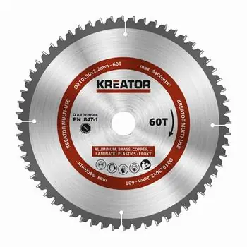 KREATOR KRT020504 / Pilový kotouč univerzální / Průměr 210 x 30 mm / Šířka řezu 2.2 mm / Počet zubů 60 