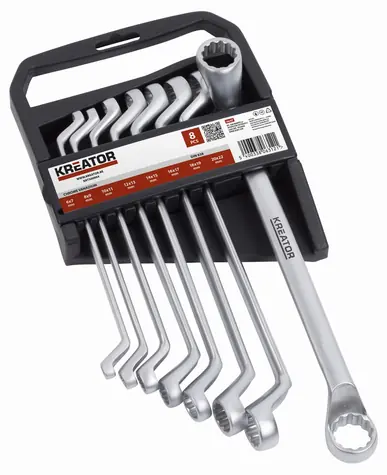 KREATOR KRT500004 / Sada oboustranných očkových klíčů / 6-22 mm / 8 ks 