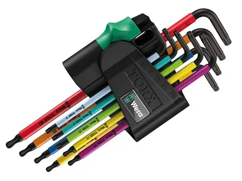 WERA 967|9 TX BO Multicolour 1 SB / Sada zástrčných klíčů TORX BO Multicolour / BlackLaser