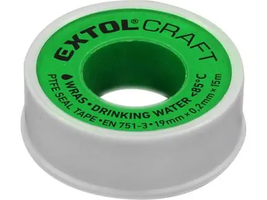 Extol Craft 47532 Teflonová izolační páska bílá / Rozměry 19 mm x 15 m