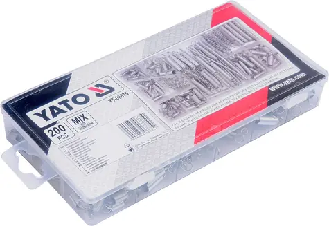 YATO Sada tažných a tlačných pružin (200 ks) / Velikost 7x12.5 - 7x19 mm