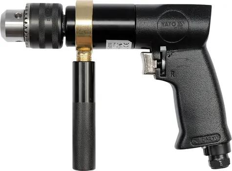 YATO YT-09702 / Pneu Ruční vrtačka / Tlak 6.3  bar / 700 ot-min / 10 mm sklíčidlo / Přívod vzduchu 1|4