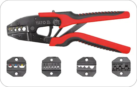 YATO Kleště konektorové s příslušenstvím / Délka 260 mm / Typ konektoru RG6 | RG58 | RG59 | RG62 | 0.5-10 mm2