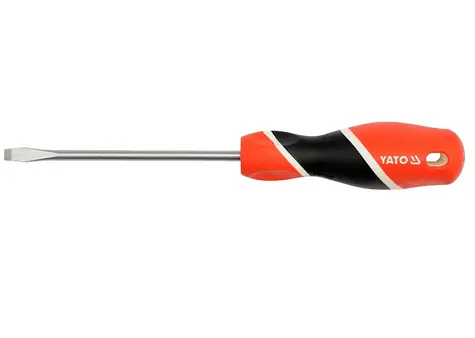 YATO Šroubovák s plochou hlavou / Šířka čepele 5 mm / Délka 150 mm / magnetický / S2 / 58 HRC