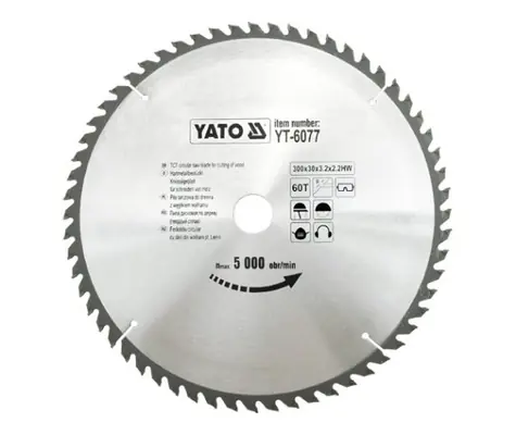 YATO Pilový kotouč pro okružní pily na dřevo / Průměr 300x30 mm / Počet zubů 60
