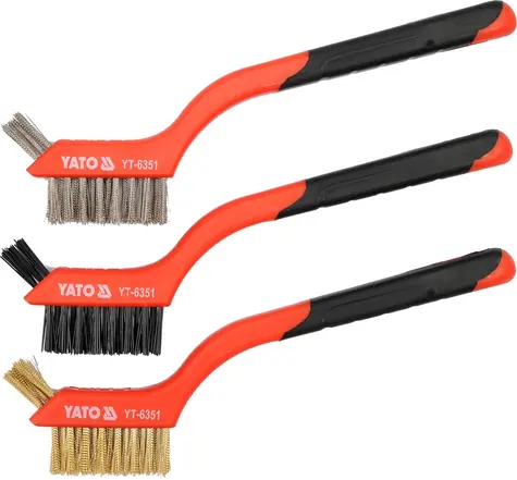 YATO Sada kartáčů drátěných / Délka 180 mm / Počet řad 3 / 3 ks