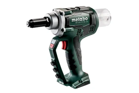 Metabo NP 18 LTX BL 5.0 / Aku Nýtovací pistole / 18V / Průměr nýtu 2.4 - 6 mm / Přídržná síla 10.000 N / bez Aku