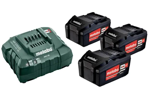 Metabo 685049000 Sada nabíječka ASC 55 + 3x baterie / 18V / 3x4.0Ah / Li-ion