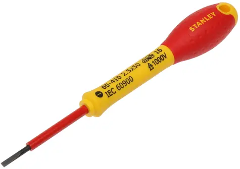 Stanley Šroubovák s plochou hlavou 1000V VDE / Šířka čepele 2.5 mm / Délka 148 mm / magnetický