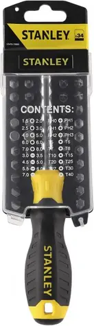 Stanley Šroubovák s bity (34 ks) / Ploché | Křížové | TORX | Inbus