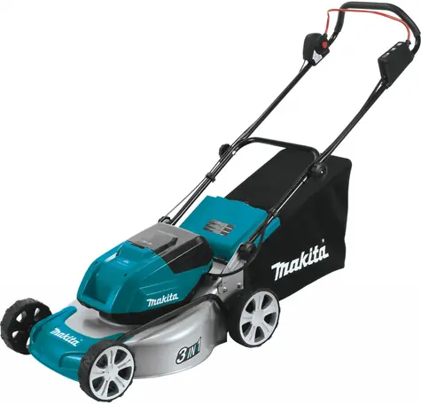 Makita DLM460Z / Aku Sekačka na trávu / 2x18V / 3300 ot-min / až 800 m2 / záběr 46 cm / koš 60 l / bez Aku