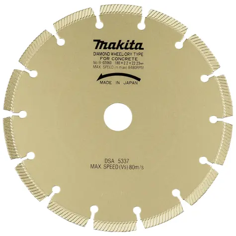 Makita B-02060 / Segmetový Diamantový kotouč pro řezání za sucha / Průměr 180x22.23mm