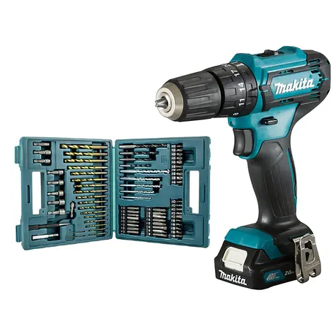 Makita HP333DSAX1 / Aku Příklepová vrtačka / 12V / 2x 2.0Ah / 10 mm sklíčidlo / 1700 ot-min / 25 500 příklepů-min / 30 N