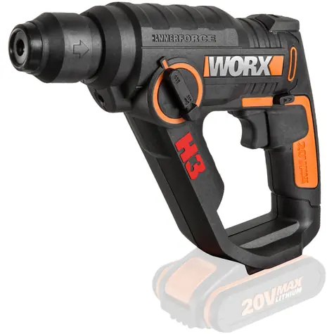 WORX WX390.9 / Aku Vrtací kladivo / 2x20V / 900 ot-min / 5000 úderů-min / 1.2J / SDS-plus / bez Aku