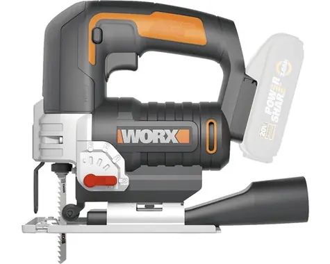 WORX WX543.9 / Aku Přímočará pila / 20V / zdvih 24 mm / až 2600 zdvihů-min / Řezná hloubka 80 mm / bez Aku