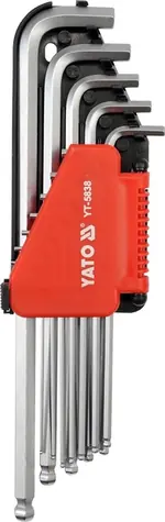 YATO YT-5838 Sada klíčů imbus s kuličkou 12 ks extradelší / CrV 6150