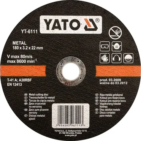 YATO YT-5923 / Řezací kotouč na kov / Průměr 125 x 22 mm / Šířka řezu 1.2 mm