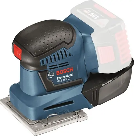 BOSCH GSS 18V-10 Professional / Aku vibrační bruska / 18V / 5Ah / 11.000-22.000 kmitů-min / Rozkmit 1.6 mm