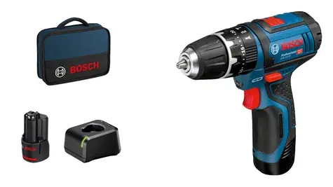 BOSCH 06019B690H GSB 12V-15 / Aku Příklepová vrtačka / 12V / 2x2.0Ah / 10mm sklíčidlo / 1300 ot-min