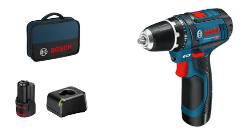 BOSCH 060186810F GSR 12V-15 / Aku Vrtací šroubovák / 12V / 2x2.0Ah / 10mm sklíčidlo / 1300 ot-min / 30 Nm