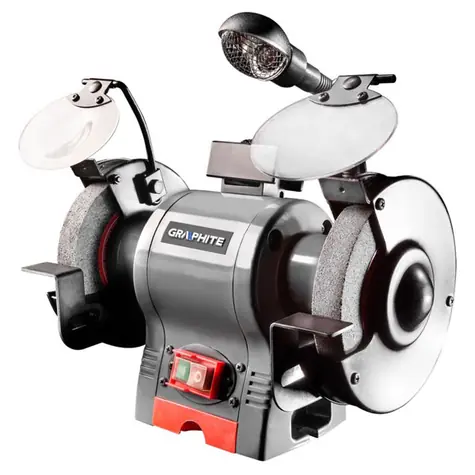 Graphite 59G383 / Stolní bruska s osvětlením / 370 W / 230V / 2950 ot.-min