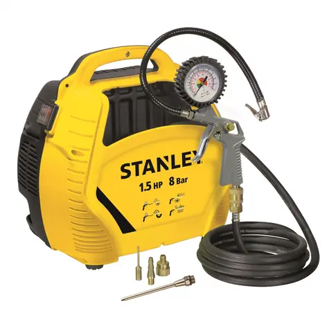 Stanley Air Kit / Bezolejový kompresor s příslušenstvím / 1100W / 3400 ot-min / 8 bar / 180 l-min