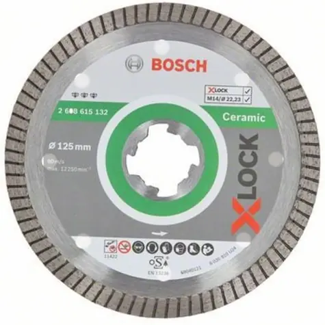 BOSCH Best for Ceramic Extra Clean Turbo 2608615131 / Diamantový kotouč / X-LOCK / 115x22.23 mm / Šířka řezu 1.4mm / 7mm