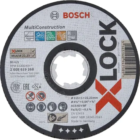 BOSCH Multi Material 2608619268 / Řezný kotouč / X-LOCK / 115x22.23mm / Šířka řezu 1.0 mm / plochý
