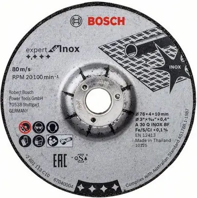 BOSCH Expert for INOX 2608601705 / Brusný kotouč / 76x10mm / Silné 4.0 mm 