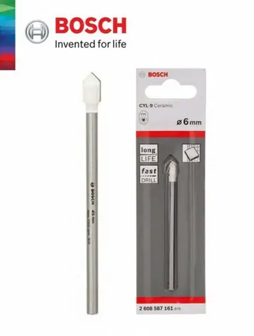 BOSCH CYL-9 Ceramic 2608587161 / Vrták na dlažbu & obklady & sklo / Rozměry 6 x 80 mm