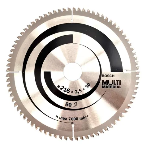 BOSCH Multi Material 2608640447 / Pilový kotouč univerzální pro pokosové pily / 216x30 mm / Šířka řezu 2.5 mm / 80 zubů 