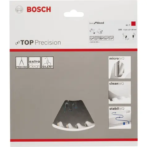 BOSCH Top Precision Best for Wood 2608642386 / Pilový kotouč na dřevo / 165x20 mm / Šířka řezu 1.8mm / 32 zubů