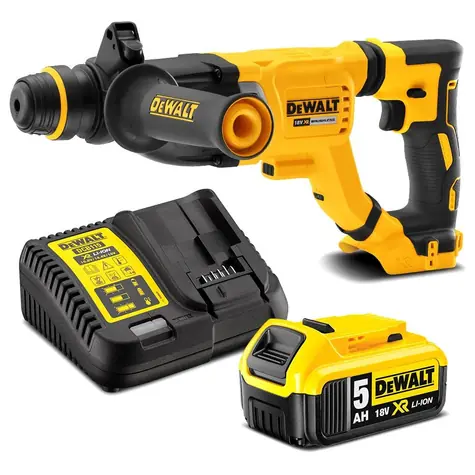 DeWalt DCH263P1 / Aku Kombinované kladivo / 18V / 5.0Ah / 1.165 ot-min / 4.300 úderů-min / 3.0J / SDS-plus